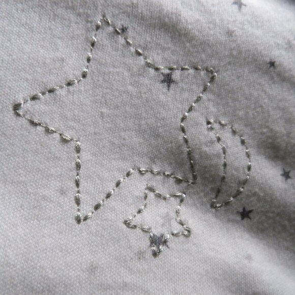 Baby Gray Stars Hat - Cap, Footed Pants & Bodysuit Long sleeve 3pc NEW cotton - Picture 2 of 13